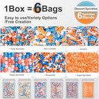 Blue and Orange Party Sprinkles with Stars for Kids Cakes, Cupcakes, 180g - Image 3