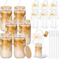 6 Sets 16 oz Christmas Glass Cups with Clear Gift Bag For by Rtteri