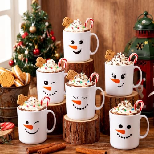 Potchen 24 Pcs Christmas Plastic Mugs Bulk 12 oz, Snowman - Image 3