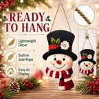 Christmas Decorations - Winter Snowman Wooden Welcome Sign for Front Door - Image 4