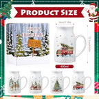 Hushee Christmas Mugs Set of 4 with Gift Box, 13.5 oz, Watercolor - Image 3