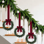 Retrowavy 12 Pcs Christmas Kitchen Cabinet Wreaths with Ribbon Small Wreath - Image 4