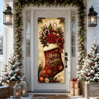 Christmas Decorations - Merry Christmas Stocking Candy Cane Door Cover - Image 5