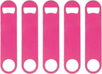 5 Pcs Pink Stainless Steel Heavy Duty Flat Bottle Openers, 7 Inch Solid Beer by Unknown