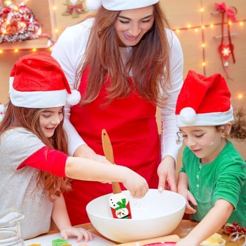 BOYAN 4PCS Christmas Silicone Spatula with Wooden Handle for Baking - Image 5