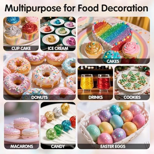 Edible Gold Glitter for Drinks,10g Luster Dust,Food Coloring Shimmer Powder - Image 6