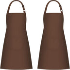Jubatus 2 Pack Bib Aprons with 2 Pockets Cooking Chef Kitchen Apron by Jubatus