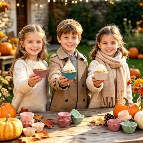 600 Pcs Fall Cupcake Liners, Autumn Paper Baking Cups, 6 Colors - Image 5