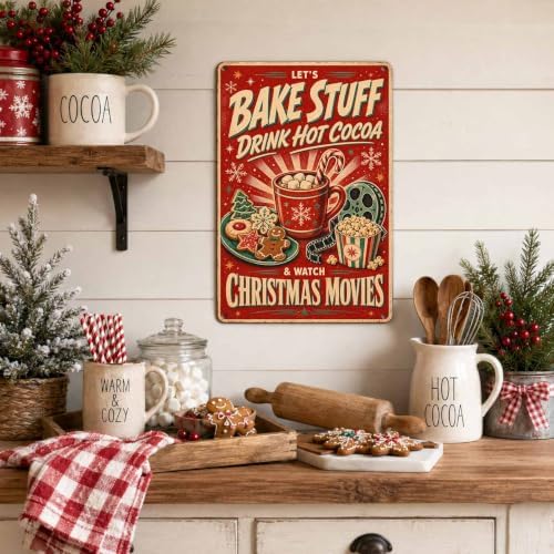 Christmas Movie Sign, Hot Cocoa Decor, Retro Holiday Wall Art - Image 4
