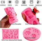 Silicone Mold Flower 8pcs Chocolate Fondant Polymer Clay Candy Gummy Mold,Rose Leaf Butterfly Bee Honey Shaped Silicone Molds for DIY Cake Cupcake Decor Craft - Image 7