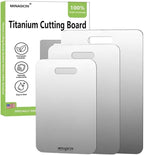 3-Pack Titanium Cutting Boards For Kitchen, 100% Pure Cut Titanium Cutting Board by MINADCIN