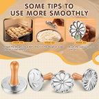 Cookie Stamps, Metal Christmas Cookies Press Cutter Mold with Wooden Handle, Cookie Decorating Supplies for DIY Baking, Cake, Pastry, Christmas (Silver-3*) - Image 3