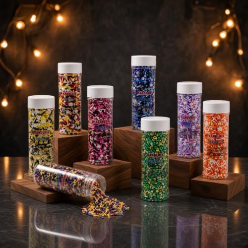 Blue & Red & Green & Yellow Sprinkles Mix Size Pearls Comic Book Themed Cake Decorations Cupcake Toppers Perfect for Wedding Party Valentine Christmas Supplies 4.58OZ - Image 6