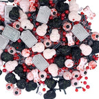 Sentovac Halloween Sprinkle Tombstone Skull Bloody Eyes Bones Red Peals Sprinkles Mix Edible for Cake Decorating Sugar Candy Cookie Cupcake Topper Baking Decorations Halloween Christmas Supplies by SentovacCakeSprinkles