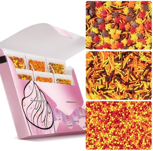 Fall Sprinkles with Autumn Leaf, Thanksgiving Sprinkles for Baking, 180g by Unknown
