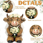 2 Pack Resin Highland Cow Figurine Decor, Wedding Theme Gifts - Image 4