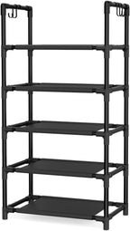 LANTEFUL 5 Tiers Shoe Rack 12-15 Pairs Boots Organizer Storage Sturdy Narrow - Image 8