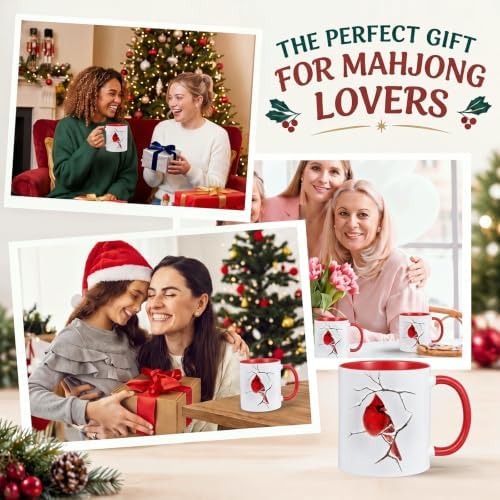 6 Pcs Christmas Cardinal Gift Mug 11oz for Women Mom - Image 6