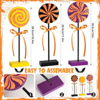 3 PCS Halloween Table Decorations Cute Wooden Candy Sign Set,Shiny - Image 3