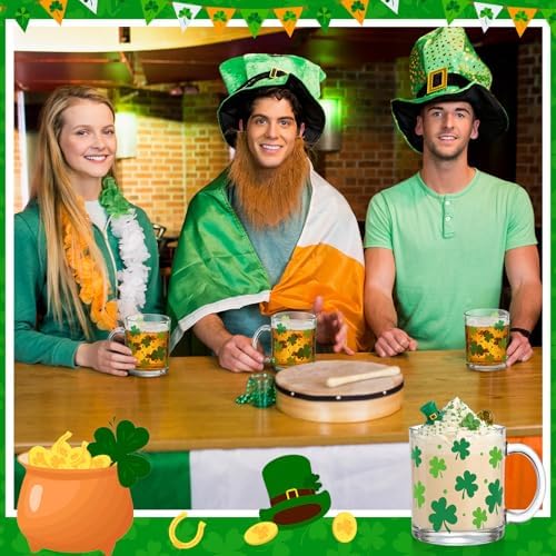 Maxcheck 6 Pack 12 oz St. Patrick's Day Shamrock Coffee Mugs - Image 6