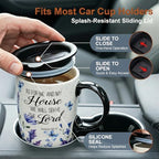 Topadorn 17oz Ceramic Travel Mug with Lid, Butterfly Floral Coffee Mug - Image 5