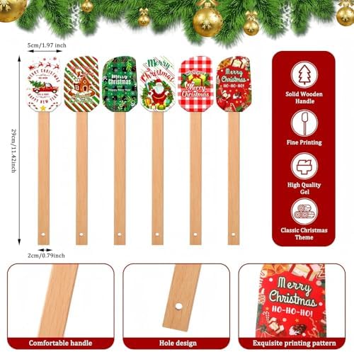 12 Pcs Christmas Silicone Spatula Pot Holder Set Xmas Baking Gift, Fresh - Image 2