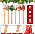 12 Pcs Christmas Silicone Spatula Pot Holder Set Xmas Baking Gift, Fresh - Image 2