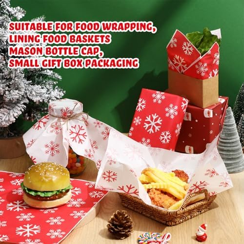 Marspark 100 Sheet Christmas Snowflake Wax Paper for Food 12 x 12 Inch - Image 2