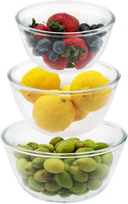 Cuiselect 3pc Glass Mixing Bowls Sets, Nesting Mixing Bowls by Cuiselect