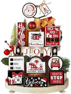 Funnymoom 17 Pcs Christmas Tiered Tray Decor Xmas Winter Tiered Tray Decor by Funnymoom