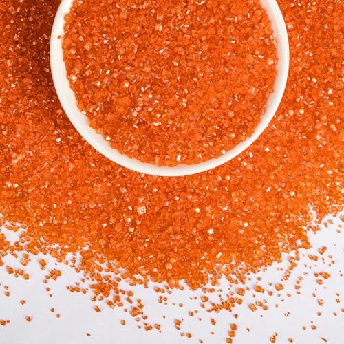 Edible Orange Sprinkles,Sanding Sugar Sprinkle for Cake Decorating,150g,Edible Coarse Sugar Crystals,Sprinkle Mix for Donut Cookies,Ice Cream,Fondant Cake,Caramel Apples,Cupcakes,Desserts,Wedding Birthday Party Supplies by Sugarzy