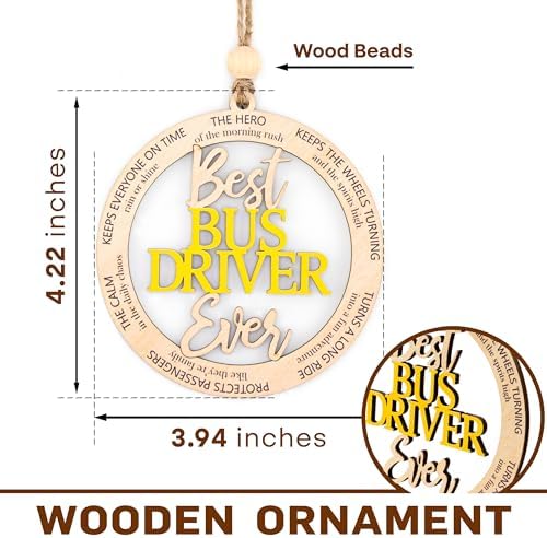 Bus Driver Gifts - Bus Driver Appreciation Gifts with Card - Thank You Gift for Back to School/College - First Day of School - End of Year or Retirement - Car, Window, Tree Hanging for Ornament - Image 2