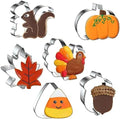 6PCS Thanksgiving Cookie Cutters Set, Holiday Cookie Cutter by FUSOTO