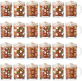 Vesici 24 Set Christmas Glass Mugs Set, 12oz Coffee Cups with Handles by Vesici