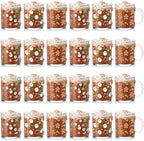 Vesici 24 Set Christmas Glass Mugs Set, 12oz Coffee Cups with Handles by Vesici