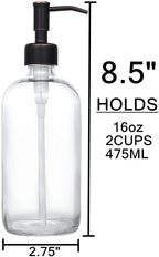 2 Pack Thick Clear Glass Pint Jar Soap Dispenser - Image 4