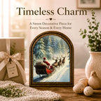 Santa Sleigh Forest Arched Table Sign, Rustic Christmas Decor - Image 3