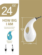 Sweejar Ceramic Olive Oil Dispenser Bottle, 24 Oz Opaque Cruet Protects EVOO - Image 3