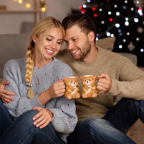 Newtay 7 Pcs Christmas Mug Gift Set Xmas Bear Ceramic Coffee Cup Decoration - Image 4