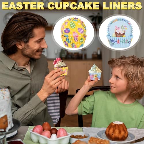 600 Pack Easter Cupcake Liners Baking Cups Standard Size Muffin Liners for Easter Spring Birthday Party Candy Cake Decorations Supplies(12 Styles) - Image 4