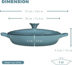 Flavehc Braiser Enameled Cast Iron Braiser 3 qt Braiser Pan - Image 3