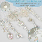 Crystal Christmas Tree Ornaments, 18pcs Iridescent Acrylic Snowflake Icicle - Image 4