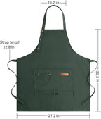 Apron for Men Women with Adjustable Straps and Large Pockets, Canvas Cotton - Image 6