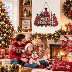 Christmas Decorations Buffalo Plaid Christmas Tree Hanging Wooden Sign - Image 5