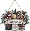 Christmas Decorations - Winter Snowman Welcome Wooden Sign for Front Door by OHOME