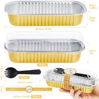 120Pack Mini Loaf Pans with Lids, 6.8oz Aluminum Mini Cake Pan Gold - Image 2