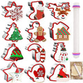 12Pcs Christmas Cookie Cutters Variety Pack, Metal Holiday Cookie Cutters by Besslly
