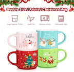 Mulbozy Set of 4 Stackable Christmas Mugs, 15.8 Oz Christmas Coffee Mug with Stand, Christmas Holiday Hot Cocoa Mugs for Mom Family Colleagues Friend & Farmhouse Cocoa Tray Decor - Image 3