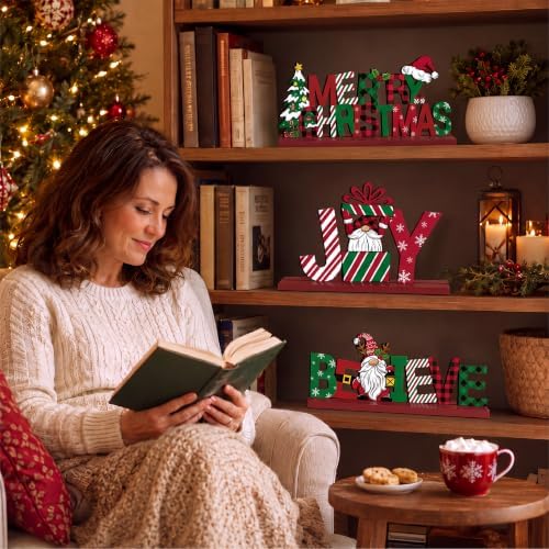 3 Pcs Christmas Table Decorations, Wooden Christmas Decor Indoor - Image 7