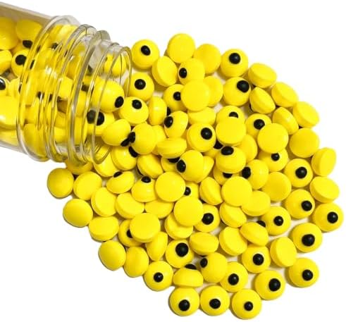 Sentovac Yellow Candy Eyeballs Eyes Edible Sugar Sprinkles Cookie Cake Cupcake Toppers Decorations Small Candy Eyes for Christmas Halloween Cake Decorations Supplies by SentovacCakeSprinkles